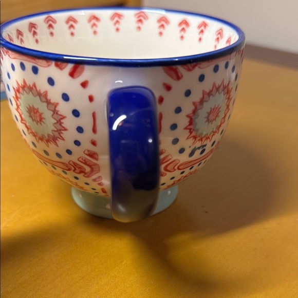 Colorful Ceramic Mug with Red and Blue Patterns - Picture 5 of 5